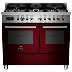 Bertazzoni Professional Series 100cm Dual Fuel Range Cooker Burgundy
